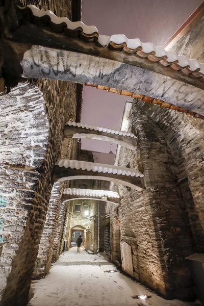 Przejście Katarzyny Jeden Najbardziej Malowniczych Pasów Dziedzictwa Kulturowego Starego Tallina — Zdjęcie stockowe