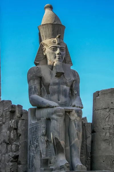 Luxor Tapınağı Nda Firavun Ramses Heykeli Luxor Mısır — Stok fotoğraf