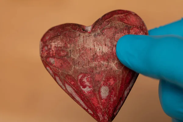 Mano Médico Sosteniendo Ícono Del Corazón Cardiograma Chequeo Cardíaco Para — Foto de Stock