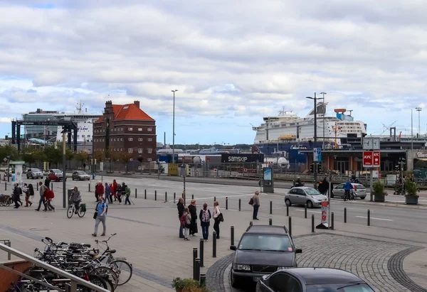 Kiel Tyskland Nov 2020 Utsikt Mot Kiels Hamn Med Fartyg — Stockfoto