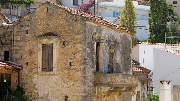 Старый Заброшенный Дом Деревне Крите Греция — стоковое фото