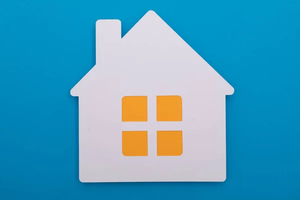 House Real Estate Icon Blue Background — Stock Photo, Image