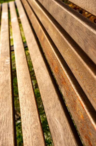 Vertical Shot Wooden Weathered Bench — Stock Photo, Image