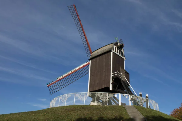 Famous Bonne Chiere Mill Bruges Belgium — стоковое фото