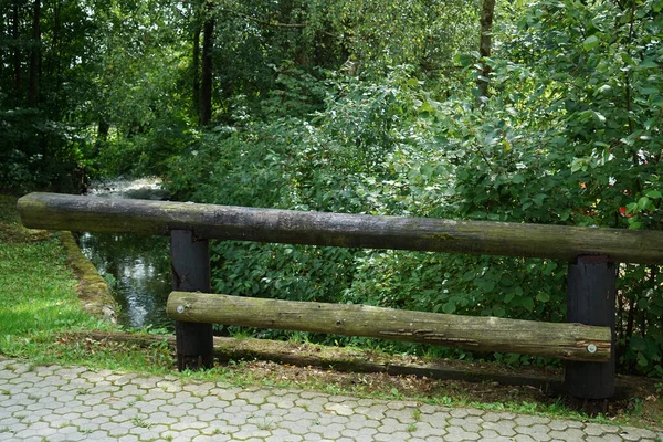 Shot Wooden Fence Park — Stock Photo, Image