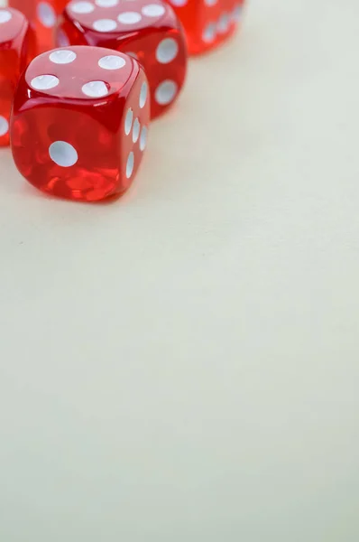 Closeup Red Rolling Dice White Background — Stock Photo, Image