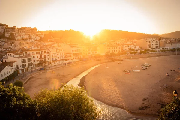 Spanya Nın Tossa Mar Belediyesinde Gün Batımı — Stok fotoğraf