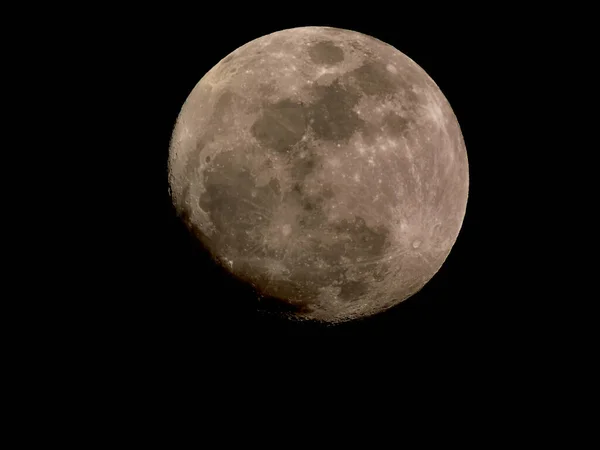 Belo Tiro Lua Cheia Céu Escuro Noite — Fotografia de Stock