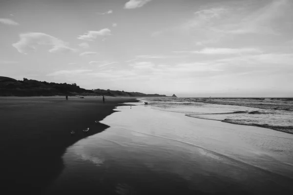 Серый Кадр Волны Пляжа Данидине Новая Зеландия — стоковое фото