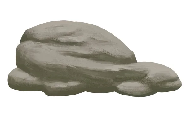 Мальована Вручну Ілюстрація Каменю Ізольованого Білому Тлі — стокове фото