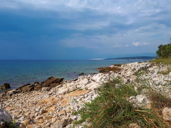 Una Hermosa Toma Del Mar Adriático Desde Playa Kijac Krk — Foto de Stock