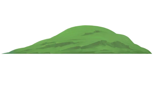 Een Handgetekende Illustratie Van Een Groene Heuvel Geïsoleerd Een Witte — Stockfoto