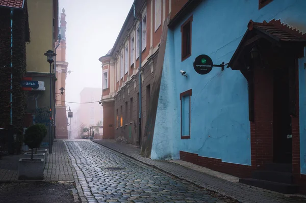 Opole Polonia Octubre 2020 Calle Empedrada Ciudad Opole Alta Silesia —  Fotos de Stock