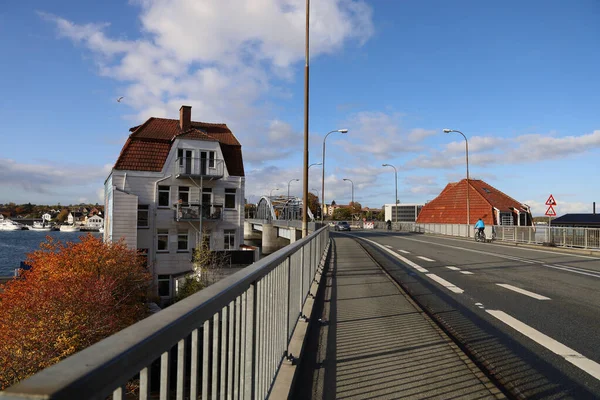 Uma Ponte Sonderbo Dinamarca Dia Calmo Outono — Fotografia de Stock