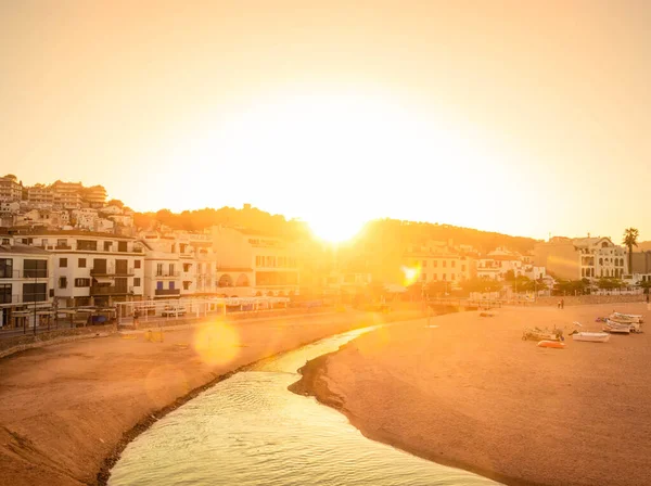 Zonsondergang Aan Kust Van Gemeente Tossa Mar Spanje — Stockfoto