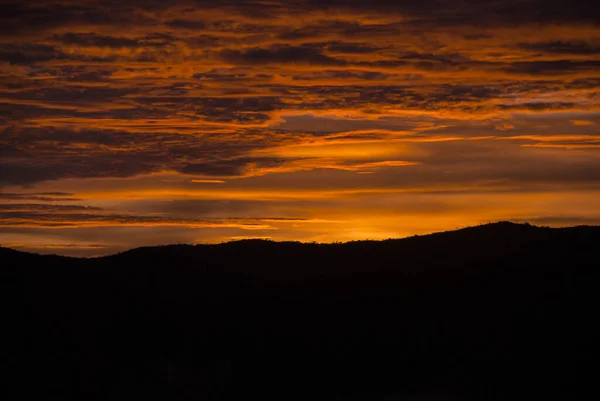 Nubes Montañas Del Amanecer Guatemala Cielo Dramático Con Colores Llamativos —  Fotos de Stock