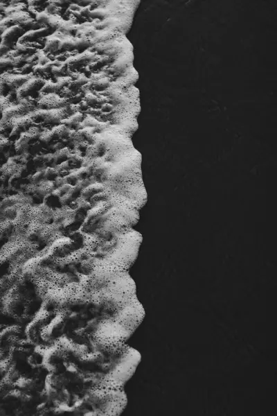 纽西兰邓尼丁的一个波浪和海滩的垂直灰度摄影 — 图库照片