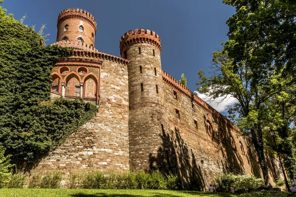 Tiro Ângulo Baixo Palácio Kamieniec Zabkowicki Polônia — Fotografia de Stock