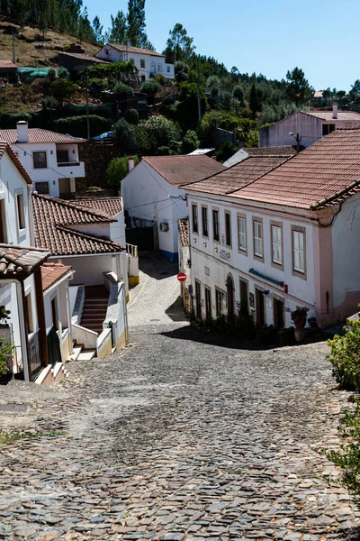 Colpo Verticale Una Strada Cemento Marvao Portogallo — Foto Stock