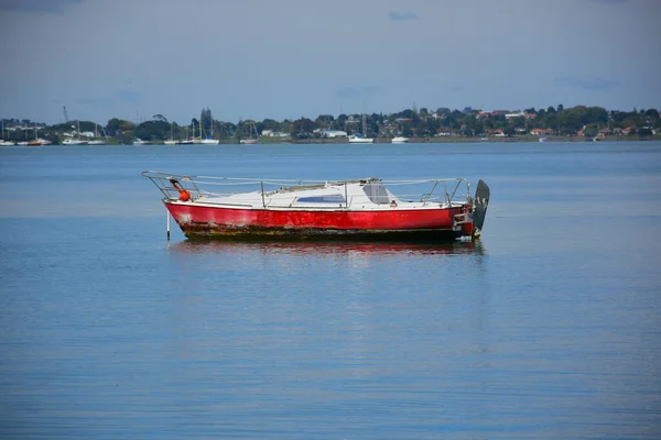 Auckland Nieuw Zealand Nov 2020 Zicht Kleine Zeilboot Afgemeerd Tamaki — Stockfoto