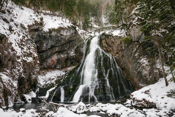 Uma Bela Vista Cachoeira Golling Áustria Durante Inverno — Fotografia de Stock