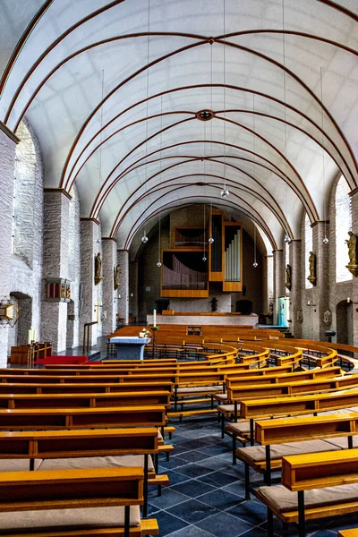 Una Vista Interior Una Iglesia Católica Monschau Alemania — Foto de Stock