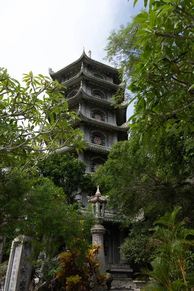 Függőleges Felvétel Pagoda Templomról Márványhegyek Vietnam — Stock Fotó