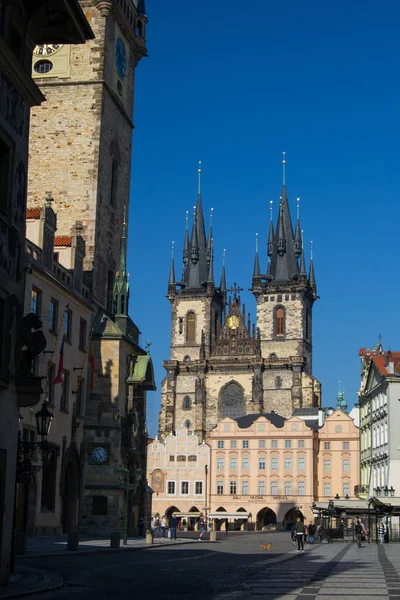 Вертикальный Снимок Астрономических Часов Староместской Площади Праге Чехия — стоковое фото
