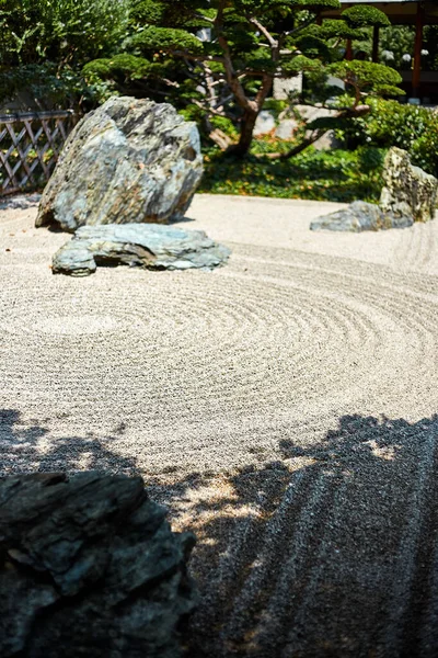 Plano Vertical Diseño Zen Jardín Japonés Montecarlo Mónaco — Foto de Stock