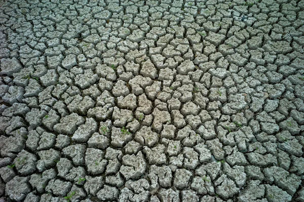 Sebuah Gambar Pemandangan Atas Kekeringan Tanah Retak Lanskap — Stok Foto