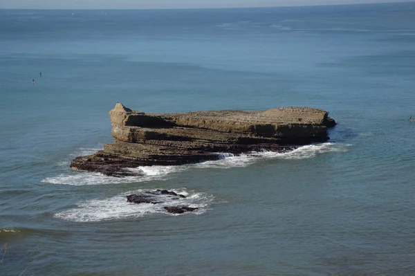 Ebbe Der Küste Von Biarritz Golf Von Biskaya Frankreich — Stockfoto