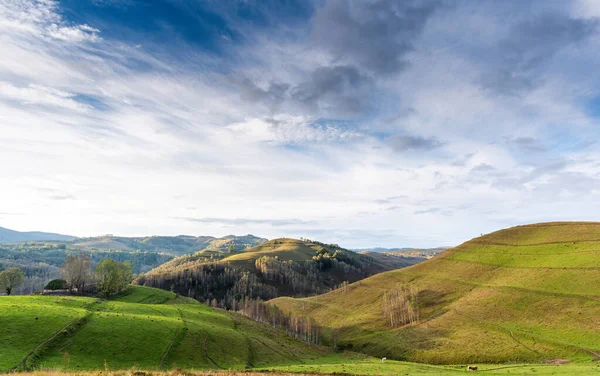 Malowniczy Widok Góry Apuseni Pod Jasnym Błękitnym Niebem Dumesti Rumunia — Zdjęcie stockowe
