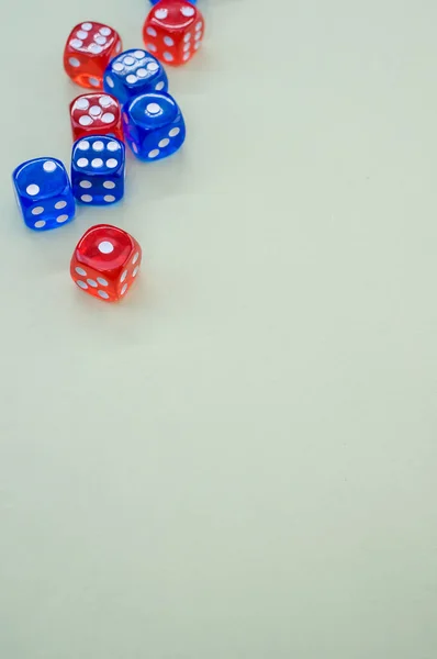 Vertical Shot Red Blue Dice Isolated White Background — Stock Photo, Image