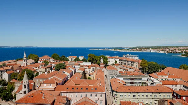 Vysokoúhlý Snímek Města Historickými Budovami Chorvatsku — Stock fotografie