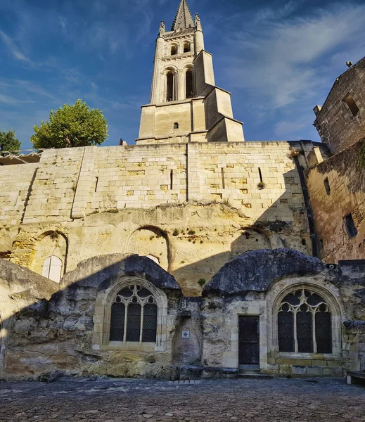 Una Iglesia Monolítica Saint Emilion Burdeos Francia —  Fotos de Stock