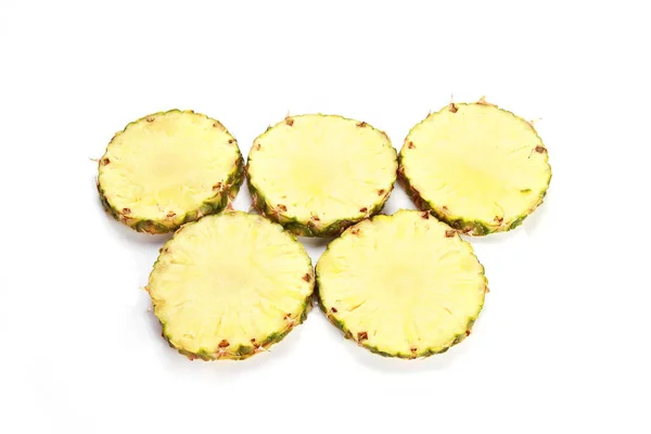 Pineapple Slices Isolated White Background — Stock Photo, Image