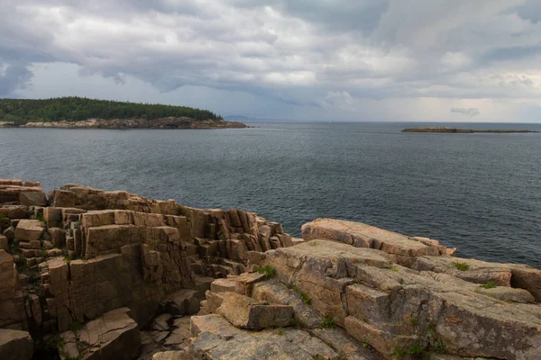 Uma Vista Parque Nacional Acadia Maine Sob Céu Nublado — Fotografia de Stock