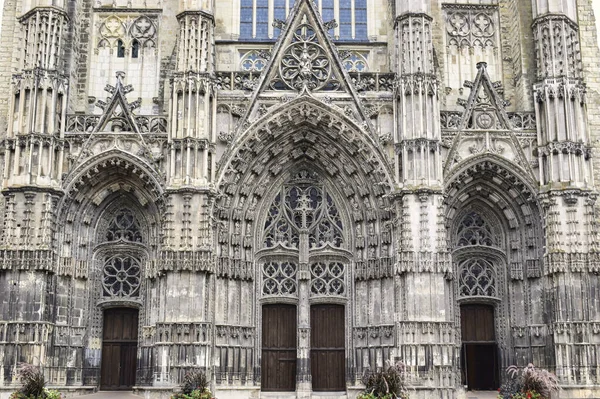 Primer Plano Catedral Saint Gatien Tours Francia —  Fotos de Stock