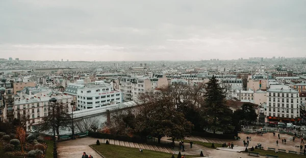 Letecký Snímek Pařížské Městské Krajiny — Stock fotografie