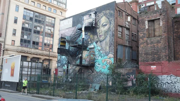 Manchester Ηνωμενο Βασιλειο Σεπ 2016 Ζωηρή Manchester Street Art Φωτίζει — Φωτογραφία Αρχείου