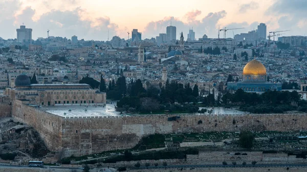 从橄榄山看耶路撒冷的美丽景色 — 图库照片