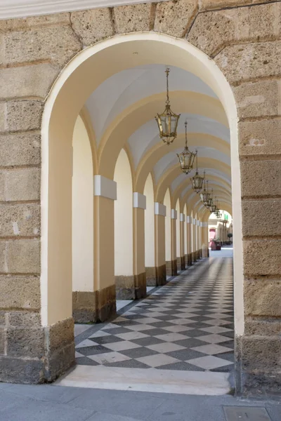 Disparo Vertical Del Ayuntamiento Cádiz Capturado España — Foto de Stock