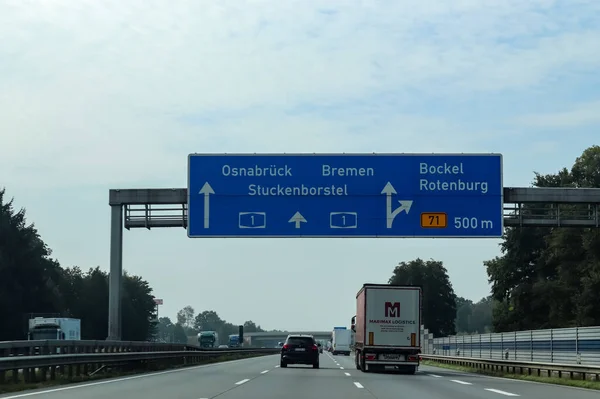 Hamburg Alemania 2020 Ver Las Señales Tráfico Autopista Alemana Llamada —  Fotos de Stock