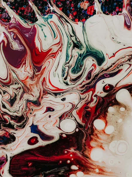 Een Verticale Opname Van Een Abstract Kunstwerk Met Kleurrijke Rondingen — Stockfoto