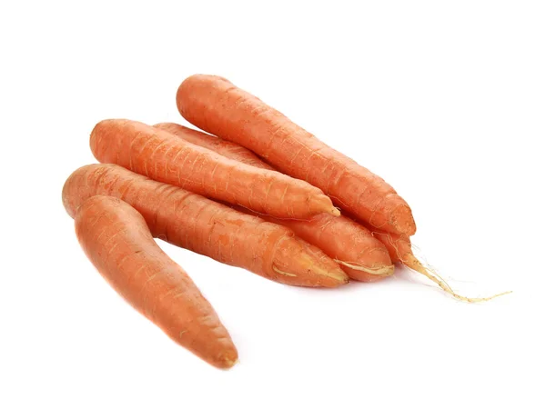 Крупним Планом Свіжа Органічна Морква Ізольована Білому Тлі — стокове фото