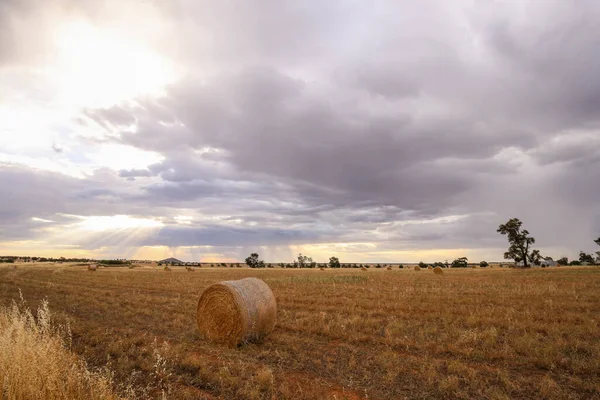 Uma Bela Foto Cenário Rural Pôr Sol — Fotografia de Stock