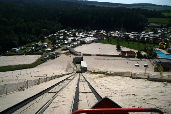 Tiro Ângulo Alto Uma Vista Sobre Uma Cidade Uma Paisagem — Fotografia de Stock