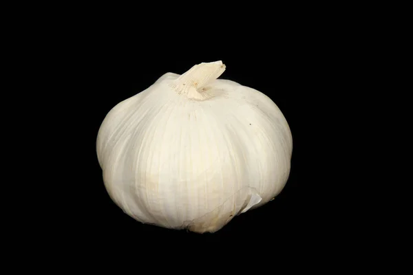 Selective Focus Shot Fresh Garlic Black Background — Stock Photo, Image