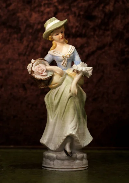 Northampton Reino Unido Junho 2018 Vintage Porcelain Figurine Lady Hat — Fotografia de Stock