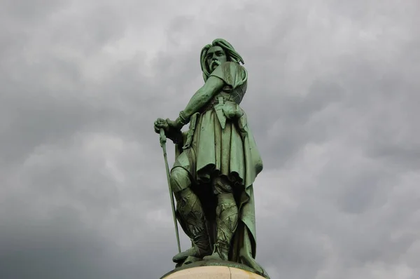 Eine Flache Aufnahme Des Vercingetorix Monuments Aufgenommen Burgund Frankreich — Stockfoto